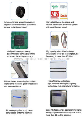 Ccd Camera 0.8Mpa 500kg/H 0.8kw Rice Color Sorter