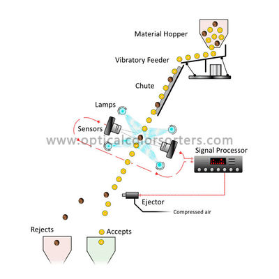 High Accuracy Green Coffee Bean Optical Sorting Machine With Cloud Interconnection System