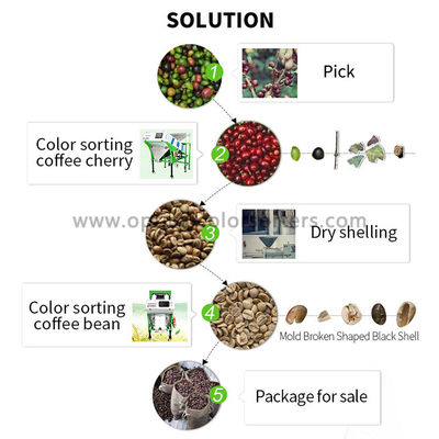 High Accuracy Green Coffee Bean Optical Sorting Machine With Cloud Interconnection System